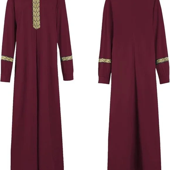 Abetteric Women's Muslim Abaya Dress w/ Hijab Zipper Islamic Robe Pockets Maxi P - Picture 13 of 16